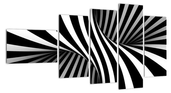 Čiernobiely abstraktný obraz (Obraz 110x60cm)