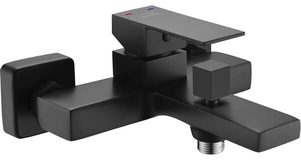 Laveo Kvadrato, nástenná vaňová batéria, 150mm, čierna matná, LAV-BLQ_710D