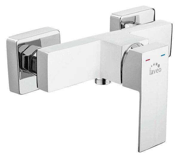 Laveo Kvadrato, sprchová batéria nástenná h-120, chrómová, LAV-BLQ_040D