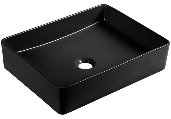 Laveo Kvadrato, keramické umývadlo na dosku 470x360x110mm, čierna matná, LAV-VUK_B247