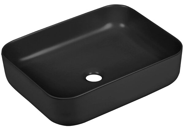 Laveo Mogami, keramické umývadlo na dosku 500x400x135mm, čierna matná, LAV-VUM_B250