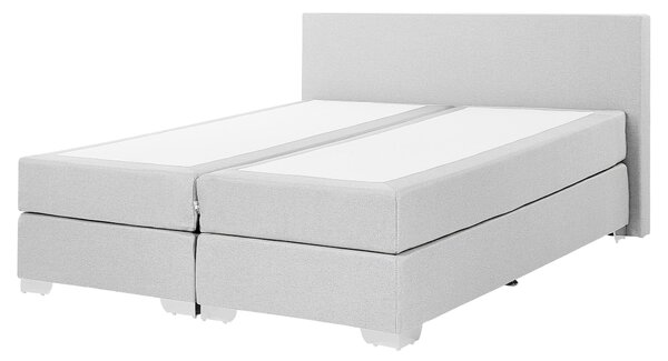 Kontinentálna posteľ sivá látkové čalúnenie 160 x 200 cm s vreckovým pružinovým matracom