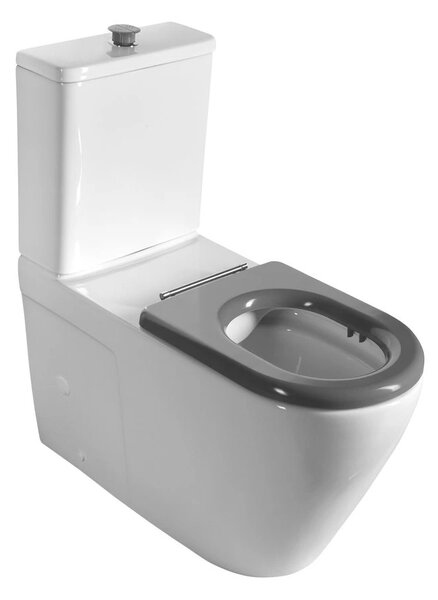 Sapho Sapho, MEDIC RIMLESS misa pre kombi WC, spodný/zadný odpad, biela, MC102-111