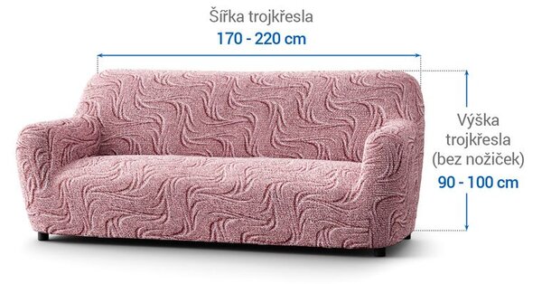 Bielastické poťahy BRILLANTE bordó trojkreslo (š. 170 - 220 cm)