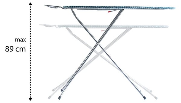 Erga Model 103, žehliaca doska 125x33,5x87 cm, strieborná-modrý vzor, ERG-SEP-10DESPRMOD103