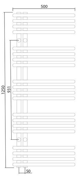 Sapho Sapho, NYMPHA vykurovacie teleso 500x1250mm, chróm, LLN125