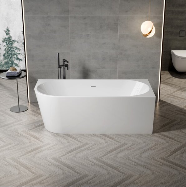 Erga Zara, rohová voľne stojaca vaňa 140x72 cm + odtoková zátka, pravá, biela lesklá, ERG-ZARA-140072R-WH-WH
