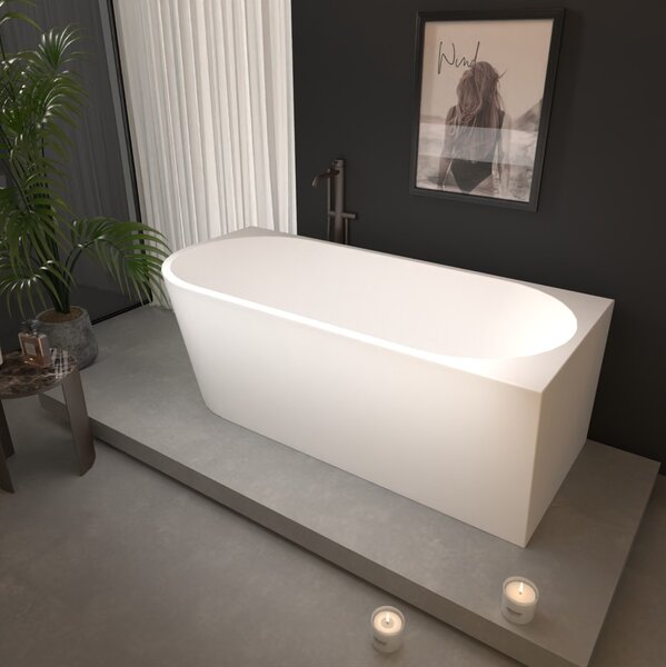 Erga Zara, rohová voľne stojaca vaňa 140x72 cm + odtoková zátka, pravá, biela lesklá, ERG-ZARA-140072R-WH-WH