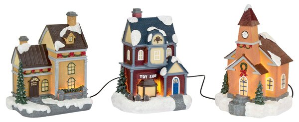 LIVARNO home Vianočné mestečko s osvetlením (3 domčeky) (100339917)
