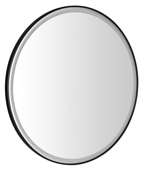 Sapho Sapho, KADRIS guľaté zrkadlo s LED osvetlením, ø 60cm, čierna mat, KD060