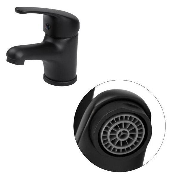 Erga Lati, umývadlová batéria h-130, čierna matná, ERG-YKA-BU.LATI24-BLK