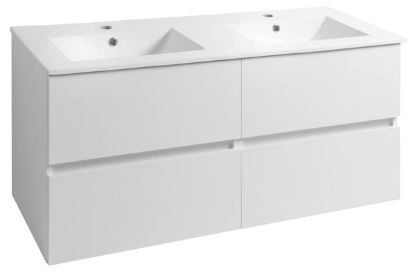 Aqualine Aqualine, PANEDA umývadlová skrinka 119x55x45,2cm, biela, PN212