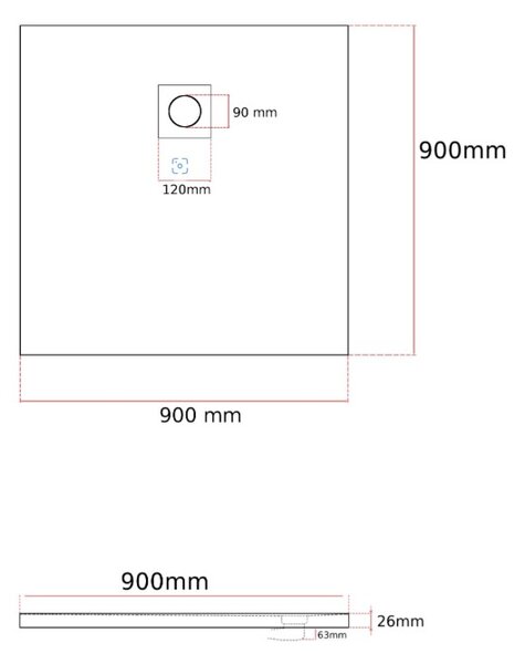 Gamma Erga Oldaf, SMC štvorcová sprchová vanička 90 x 90 cm, šedá matná, ERG-GMA-OL-9090G