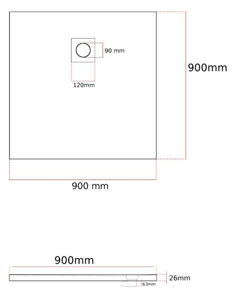 Gamma Erga Oldaf, SMC štvorcová sprchová vanička 90 x 90 cm, čierna matná, ERG-GMA-OL-9090BK