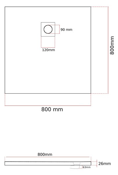 Gamma Erga Oldaf, SMC štvorcová sprchová vanička 80 x 80 cm, šedá matná, ERG-GMA-OL-8080G