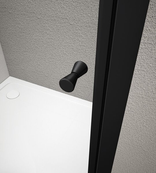 Aqualine Aqualine, ARLETA BLACK štvrťkruhový sprchovacia zástena 800x800mm, číre sklo, BLS800