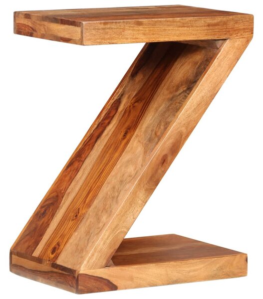 Príručný stolík v tvare Z, drevený masív sheesham
