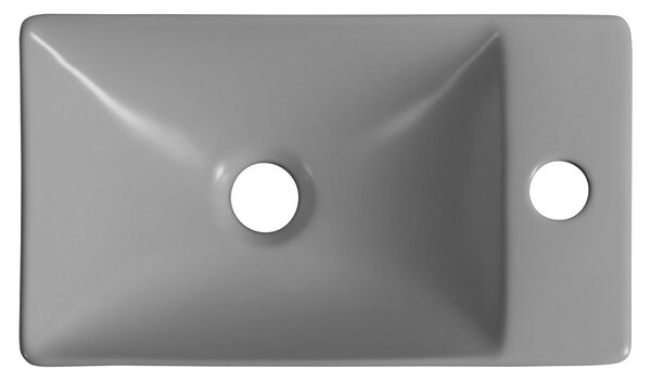 Sapho Sapho, SMALL keramické umývadlo 38x22cm, otvor pro batériu vpravo, šedá, MGT3822GR