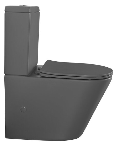 Sapho Sapho, PACO kombi WC, Rimless, spodný/zadný odpad, sivá mat, PC1012WRGR