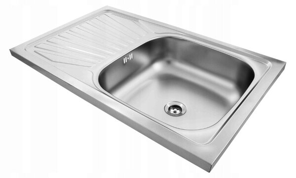 Kuchinox Kuchinox, nerezový 1-komorový drez 800x500x155 mm + sifón, hladký dekor, oceľová, LAV-SK2_211T