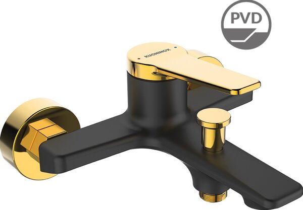 Kuchinox Alanis, nástenná vaňová batéria 150mm, čierna-zlatá lesklá, LAV-BQI_710G
