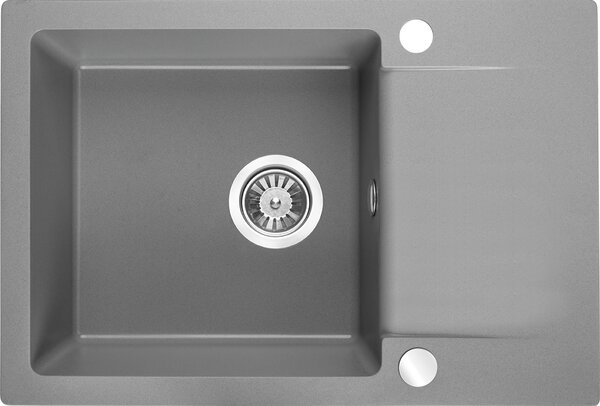 Kuchinox Celebes, 1-komorový granitový drez 650x440x185mm s krátkym odkvapkávačom, šedá, LAV-SBL_513T