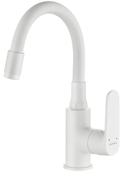 Kuchinox Dima, umývadlová batéria s flexibilným výtokom h-280, biela matná, LAV-BQD_621D