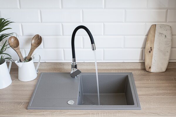 Kuchinox Hunter, 1-komorový granitový drez 670x440x180mm, šedá, LAV-SBU_511T