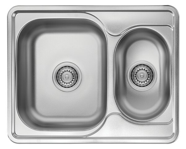 Kuchinox Junak, 1.5-komorový nerezový drez 630x500x190 mm, oceľová, LAV-SQA_030T