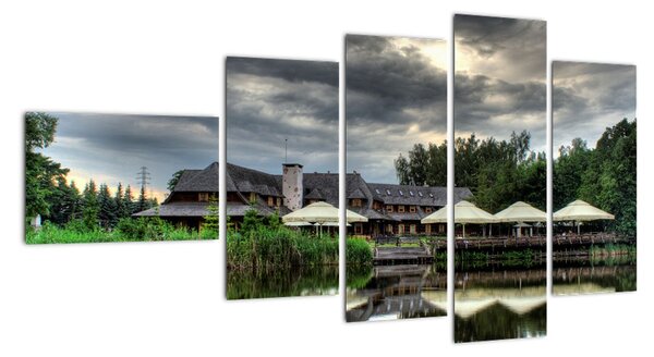 Dom pri jazere, obraz (Obraz 110x60cm)