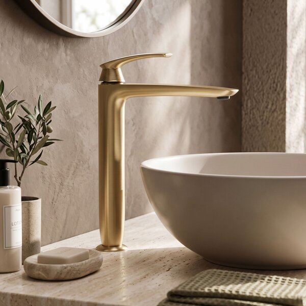 Umývadlová batéria PREMIUM REA Como Brush Gold High
