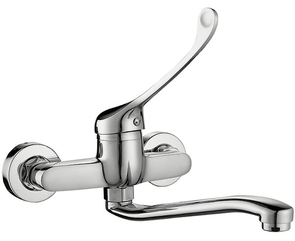 Kuchinox Madera, nástenná drezová batéria 150mm s lekárskou pákou, chrómová, LAV-BQM_08MD