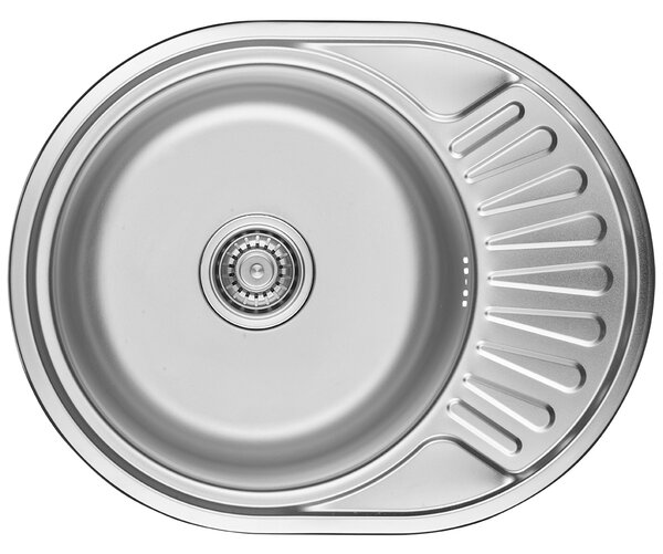 Kuchinox Normal, 1-komorový nerezový drez 570x450x180 mm s odkvapkávačom, hladký dekor, oceľová, LAV-SGN_083T