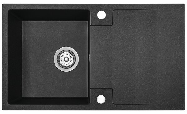Kuchinox Rab, 1-komorový granitový drez 760x440x160 mm, čierna škvrnitá, LAV-SBF_711Y