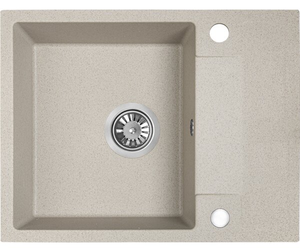 Kuchinox Rab, 1-komorový granitový drez 560x440x175 mm s odkvapkávačom, béžová, LAV-SBF_413Y