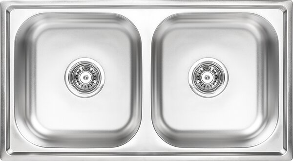 Kuchinox STANDARD, 2-komorový oceľový kuchynský drez 780x430x170 mm, SKS_020T