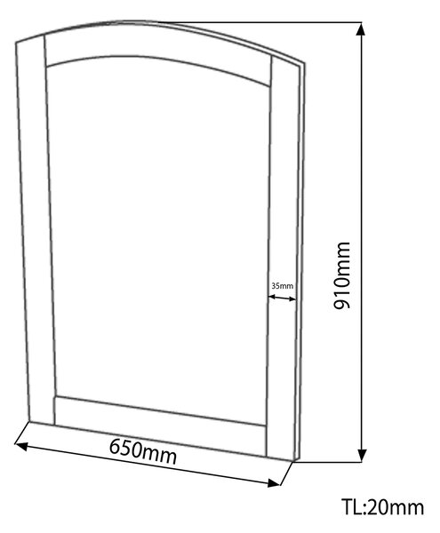Sapho Sapho, RETRO zrkadlo zrkadlo v drevenom ráme 650x910mm, starobiela, 1685