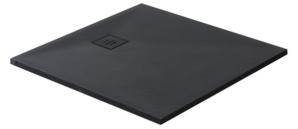 Erga Hyper, SMC sprchová vanička 70x70x2,6 cm + sifón, čierna matná, ERG-V06-SMC-7070S-BK