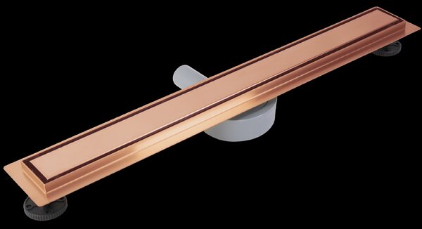 Rea Neox Pro, sprchový odtokový žľab 60cm s otočným sifónom o 360stupňov, medená matná, REA-G4800