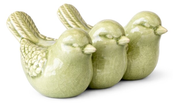 Jarná dekorácia CRAQUELE VTÁČIKY 19,5 cm - viac farieb Farba: Krémová