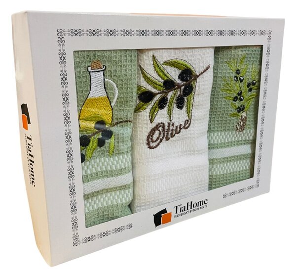 Utierky na riad vaflové Olive 40x60cm 3ks TiaHome