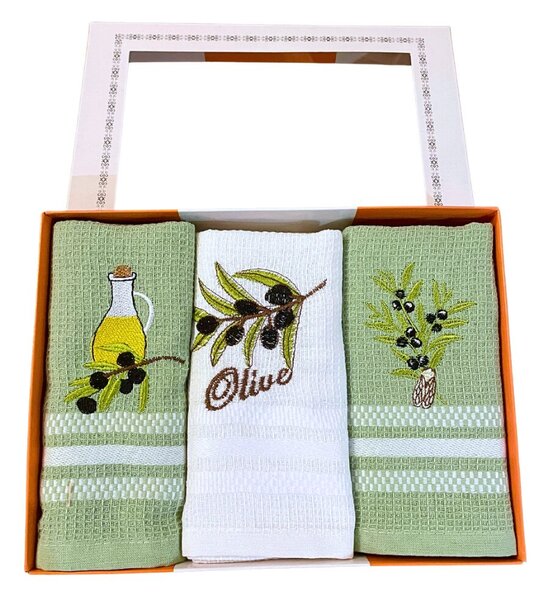 Utierky na riad vaflové Olive 40x60cm 3ks TiaHome
