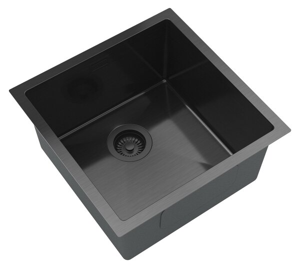 Gamma Gamma, 1-komorový oceľový drez 438x438x215 mm, čierna, GMA-S4444-BK