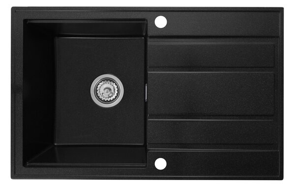 Gamma Modern 8050, 1-komorový granitový drez 790x500x210 mm, čierna škvrnitá, GMA-ZM-8050-BP