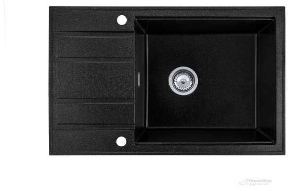 Gamma Modern 8010, 1-komorový granitový drez 800x500x210 mm, čierna škvrnitá, GMA-ZM-8010-BP