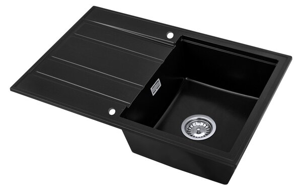 Gamma Modern 8050, 1-komorový granitový drez 790x500x210 mm, čierna, GMA-ZM-8050-BK