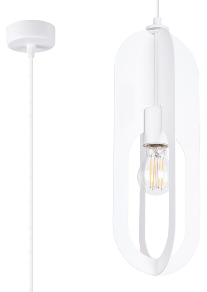 Sollux SL.1360 - Luster na lanku NICUS 1xE27/15W/230V biela