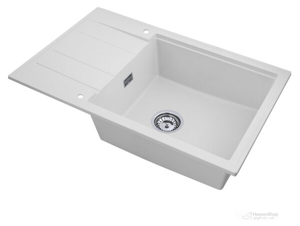 Gamma Modern 8010, 1-komorový granitový drez 800x500x210 mm, biela, GMA-ZM-8010-WH