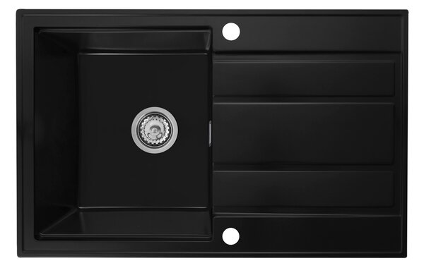 Gamma Modern 8050, 1-komorový granitový drez 790x500x210 mm, čierna, GMA-ZM-8050-BK