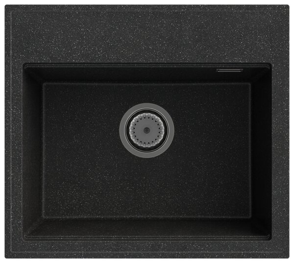 Gamma Modern 5055, 1-komorový granitový drez 560x500x210 mm, čierna škvrnitá, GMA-ZM-55-BP